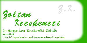 zoltan kecskemeti business card