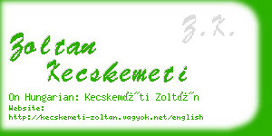 zoltan kecskemeti business card